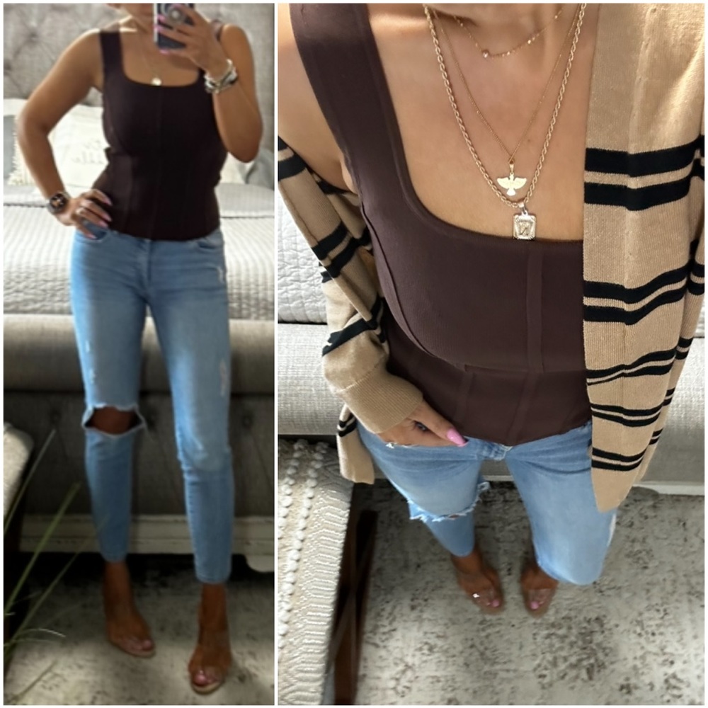 New🩷Gorgeous deep brown tank